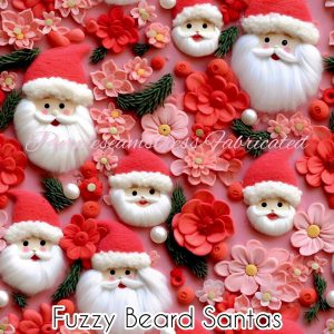 Fuzzy Beard Santas - Fabric