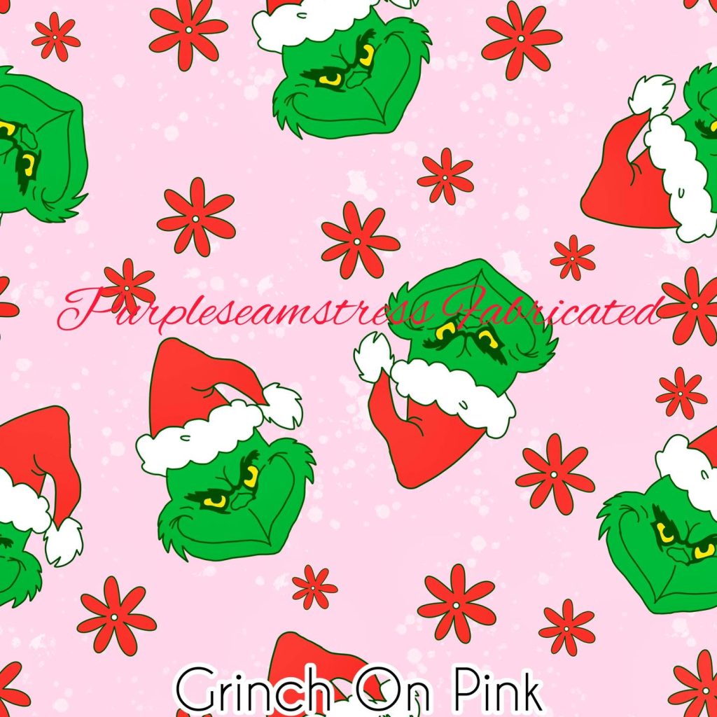 Grinch on Pink – Purpleseamstress Fabric