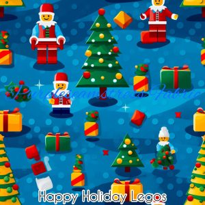 Happy Holidays Legos - Fabric