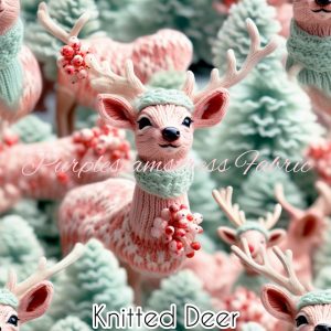 Faux Knitted Deer - Fabric