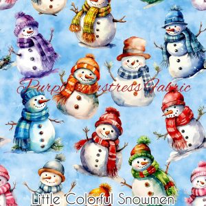 Little Colorful Snowmen - Fabric