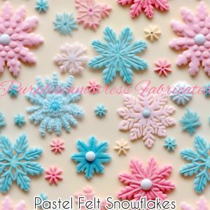 Faux Pastel Felt Snowflakes - Fabric