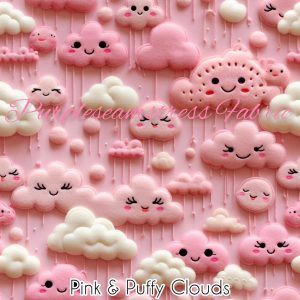 Pink & Puffy Clouds - Fabric