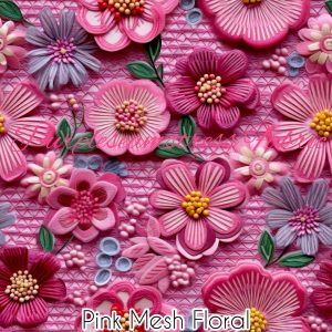 Pink Mesh Floral - Fabric
