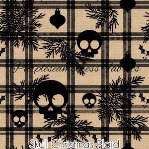 Skull Christmas Plaid - Fabric
