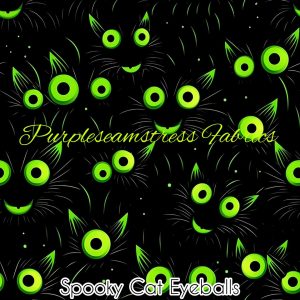 Spooky Cat Eyeballs - Fabric