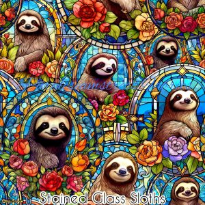 Stained Glass Sloths - Fabric