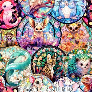 Stained Glass Wildlife - Fabric
