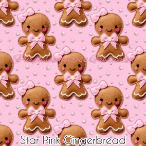 Star Pink Gingerbread - Fabric