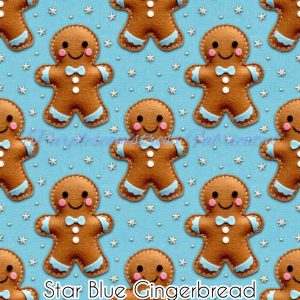 Star Blue Gingerbread - Fabric
