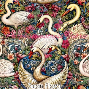 Swan Floral - Fabric