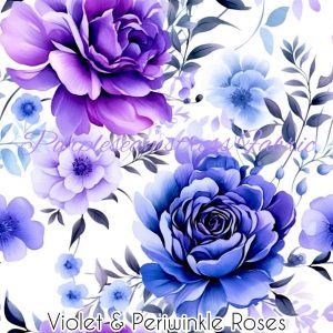 Violet and Periwinkle Roses - Fabric