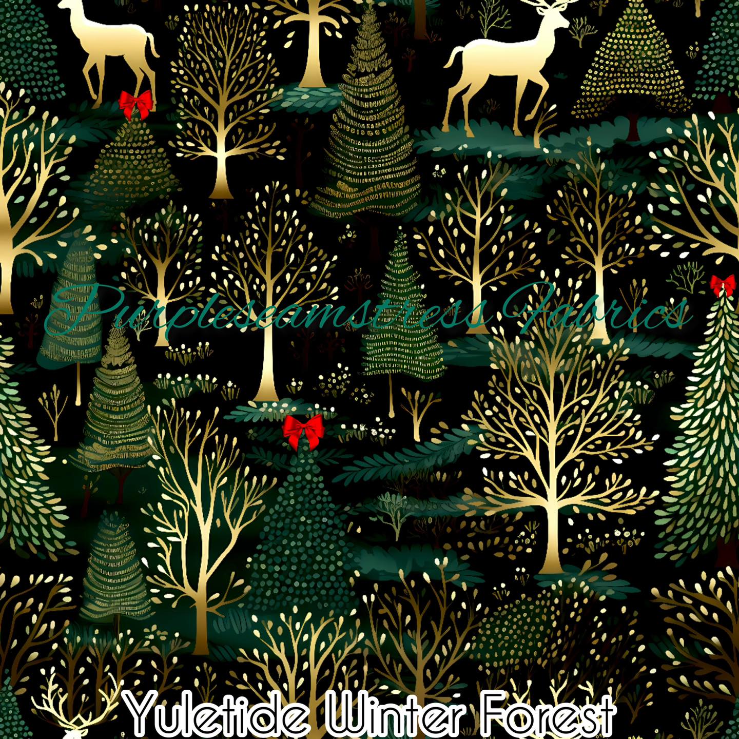 Yuletide Winter Forest Cotton Lycra