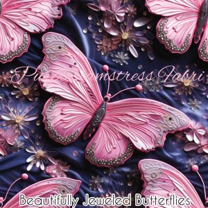 Faux Beautifully Jeweled Butterflies - Fabric