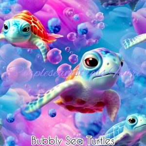 Bubbly Sea Turtles - Fabric