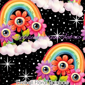 Eyeball Floral Rainbow - Fabric