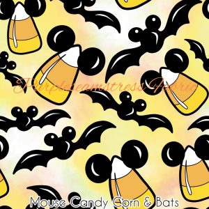 Mouse Candy Corn & Bats - Fabric