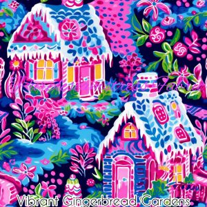 Vibrant Gingerbread Gardens - Fabric