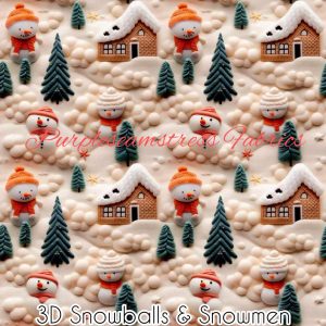 3D Snowballs & Snowmen - Fabric