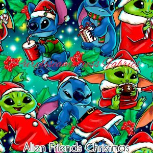 Alien Friends Christmas - Fabric