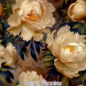 Beige Peonies - Fabric