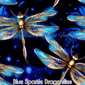 Blue Sparkle Dragonflies - Fabric