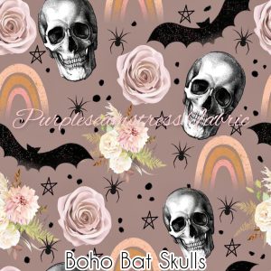 Boho Bat Skulls - Fabric
