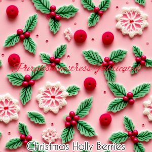 Christmas Holly Berries - Fabric