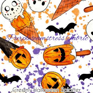 Creamy Halloween Splatter - Fabric