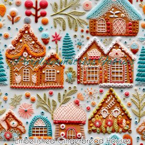 Faux Embellished Gingerbread Houses - Fabric