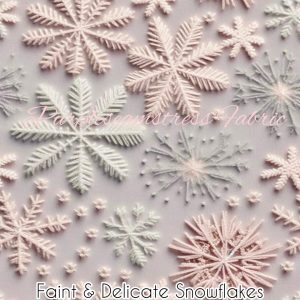 Faint & Delicate Snowflakes - Fabric