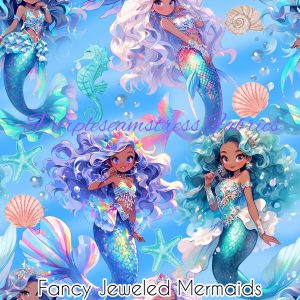 Fancy Jeweled Mermaids - Fabric