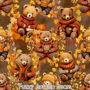 Fuzzy Autumn Bears - Fabric
