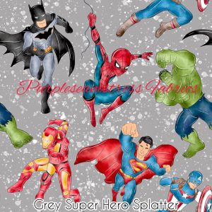 Grey Superhero Splatter - Fabric