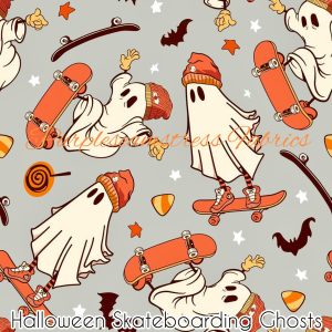 Halloween Skateboarding Ghosts - Fabric