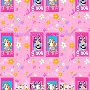 Let's Party Pink Bluey Barbie - Fabric