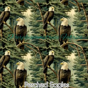 Perched Eagles - Fabric