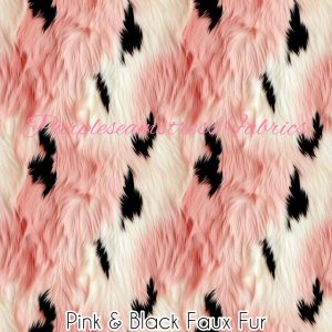 Pink & Black Faux Fur - Fabric