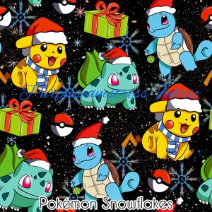 Pokemon Snowflakes - Fabric