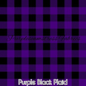 Purple Black Plaid - Fabric