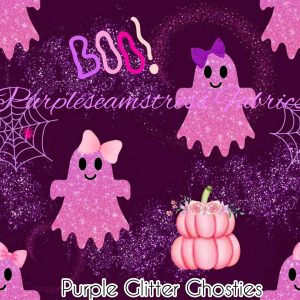 Purple Glitter Ghosties - Fabric