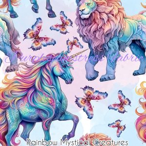 Mystical Rainbow Creatures - Fabric