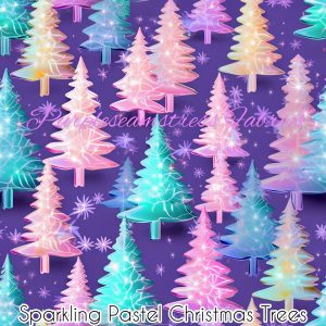 Sparkling Pastel Christmas Tree - Fabric