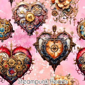 Steampunk Hearts - Fabric