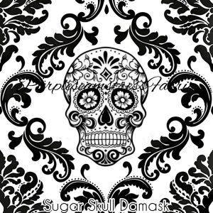 Sugar Skull Damask - Fabric