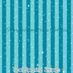 Teal Sparkle Stripes - Fabric
