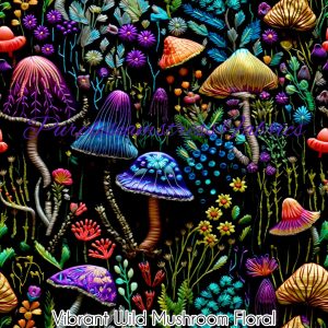 Vibrant Wild Mushroom Floral - Fabric