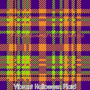 Vibrant Halloween Plaid - Fabric