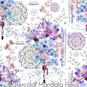 Watercolor Mandala Floral - Fabric