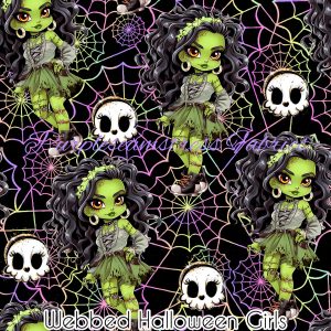 Webbed Halloween Girls - Fabric